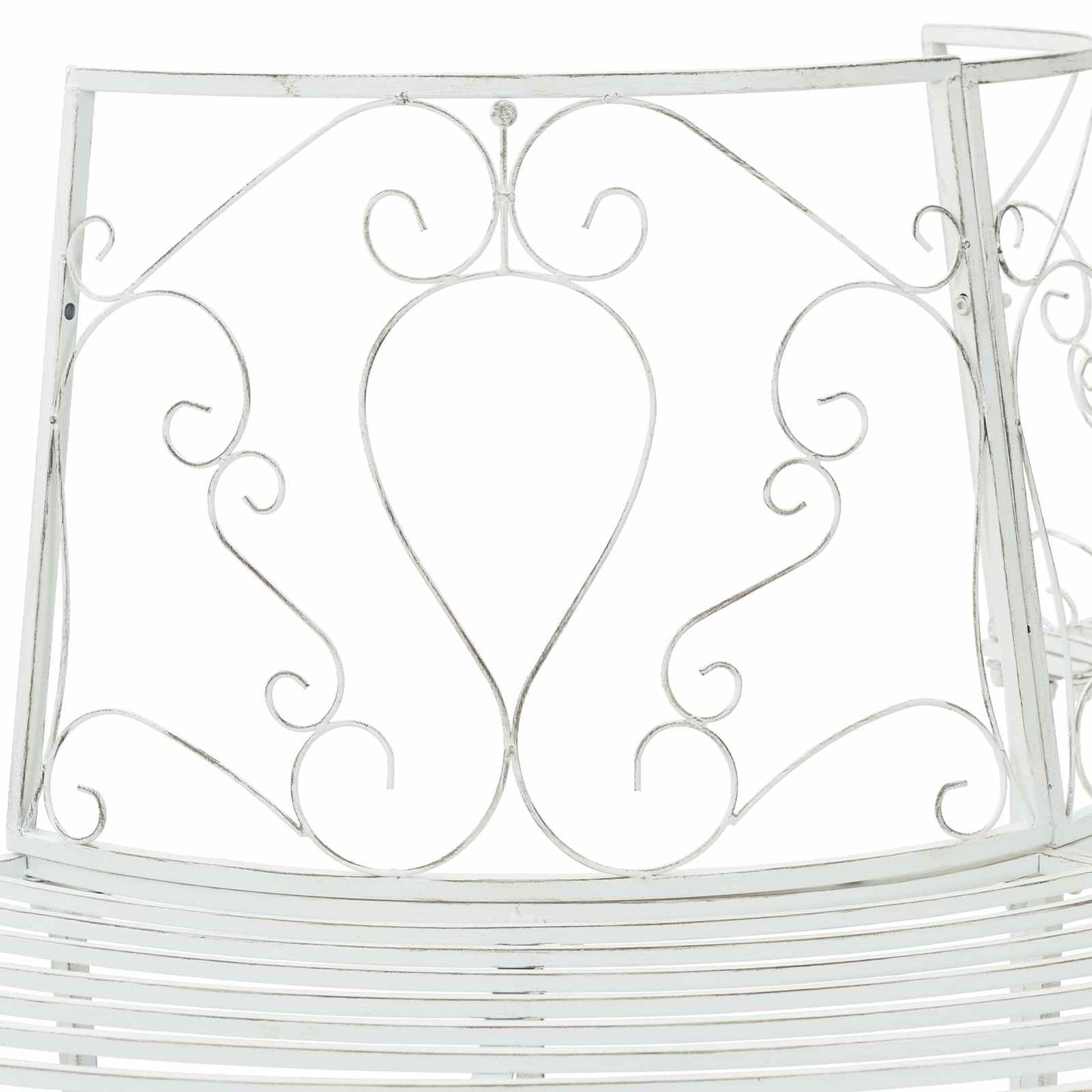 vidaXL Tree Bench 4-Seater 160 x 80 x 89 cm Steel Antique White - 31626