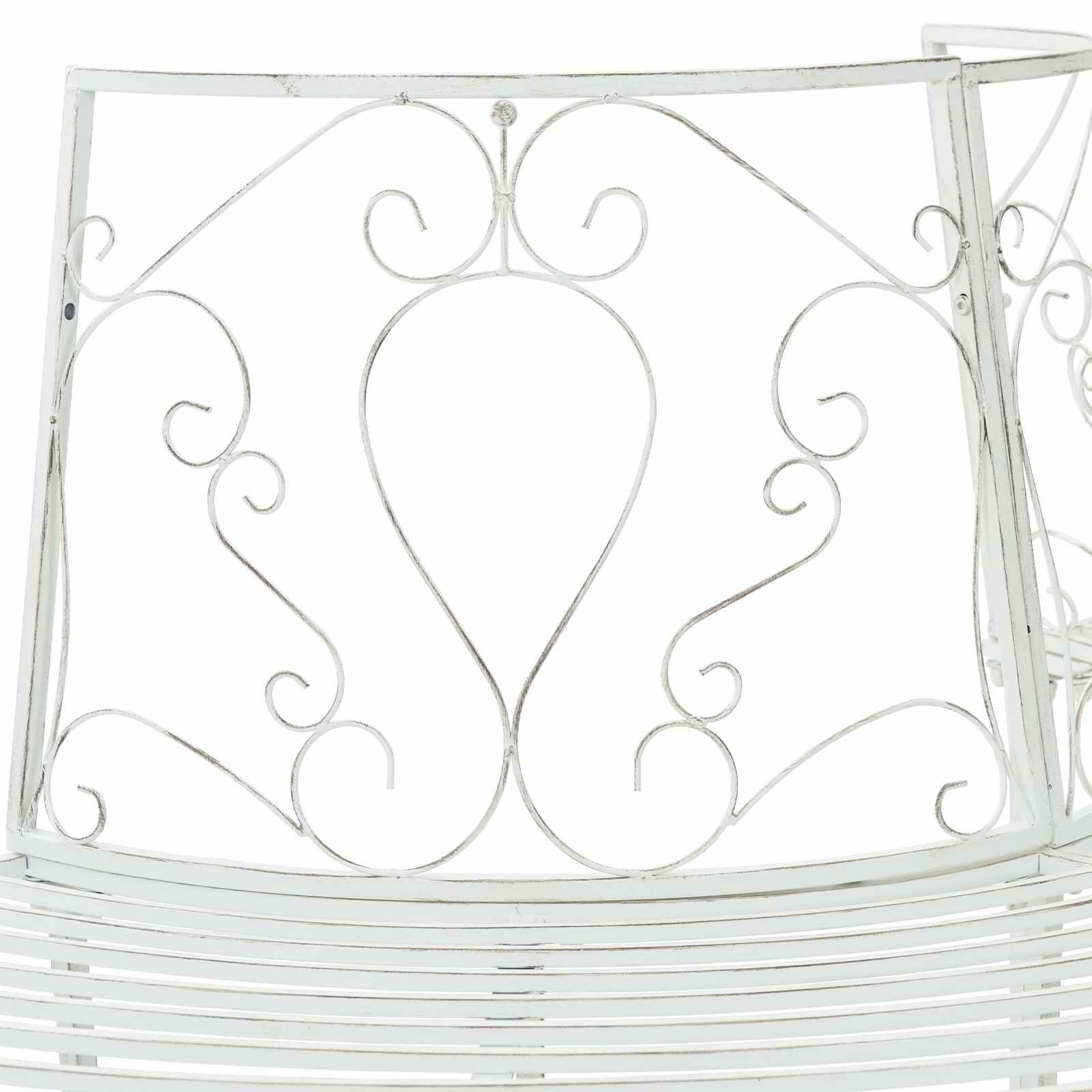 vidaXL Tree Bench 4-Seater 160 x 80 x 89 cm Steel Antique White - 31626
