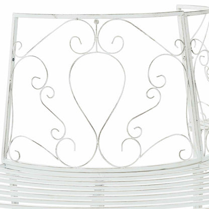 vidaXL Tree Bench 4-Seater 160 x 80 x 89 cm Steel Antique White - 31626