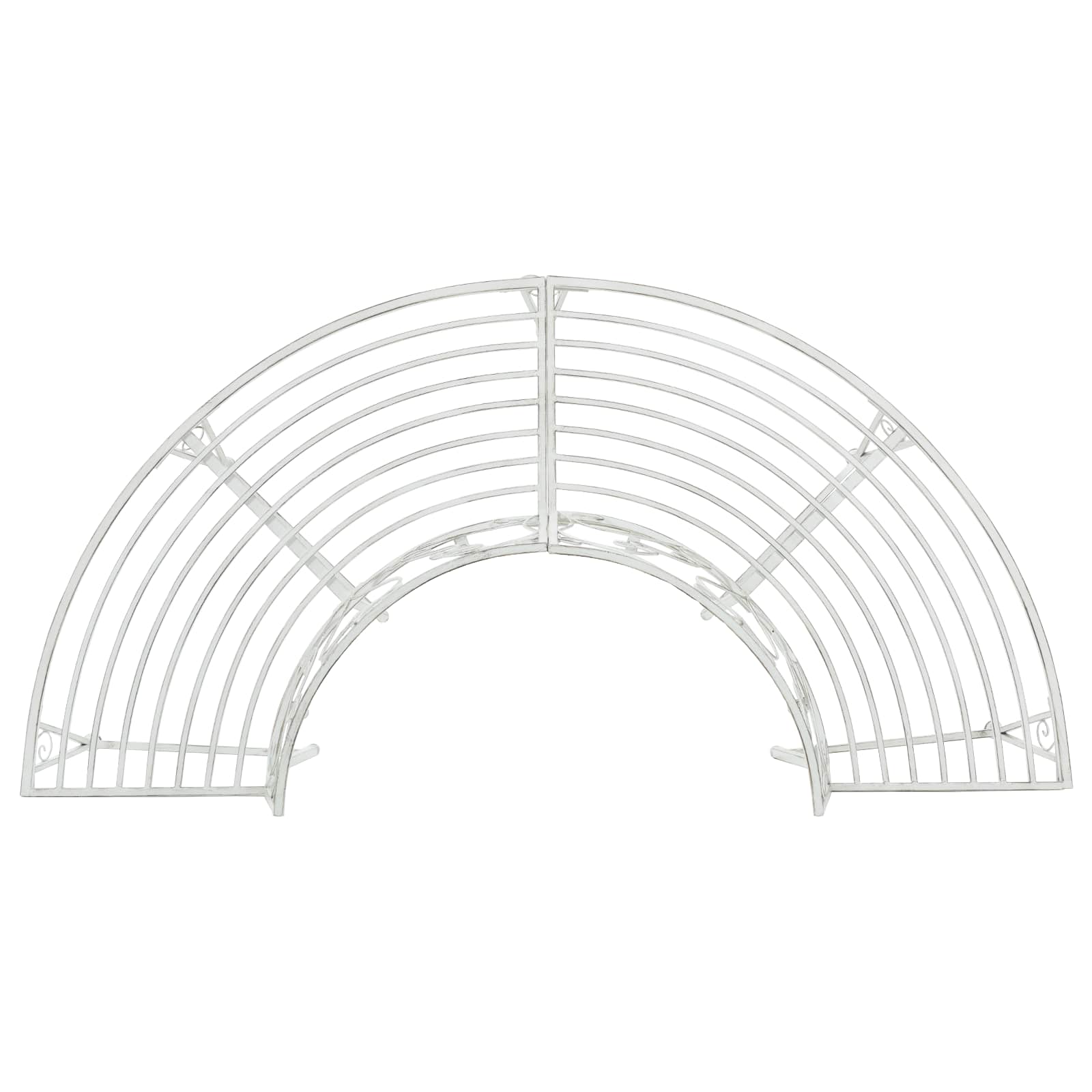 vidaXL Tree Bench 4-Seater 160 x 80 x 89 cm Steel Antique White - 31626