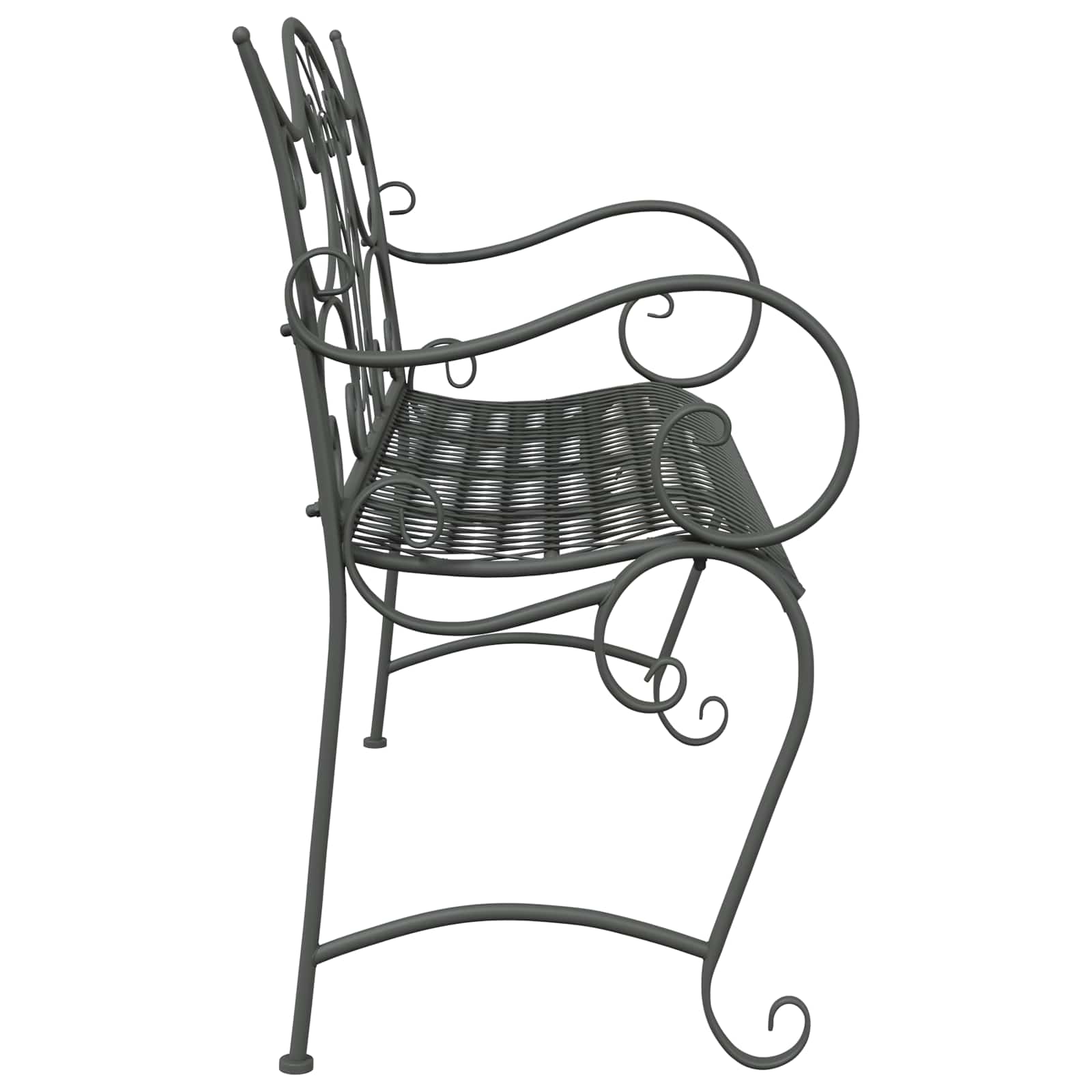 vidaXL Garden Bench 2-Seater 114 x 56.5 x 90 cm Steel Silver Grey