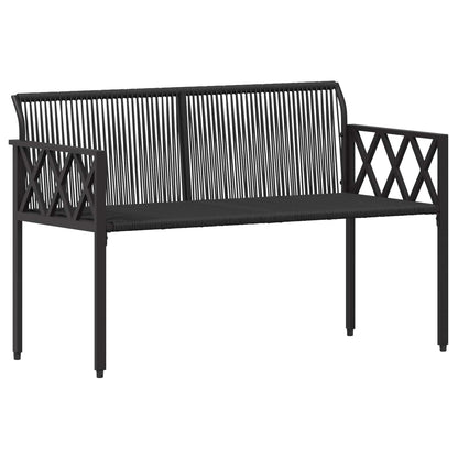 vidaXL Outdoor Benches 2 -Seater 116 x 56 x 75 cm Poly Rattan - Black
