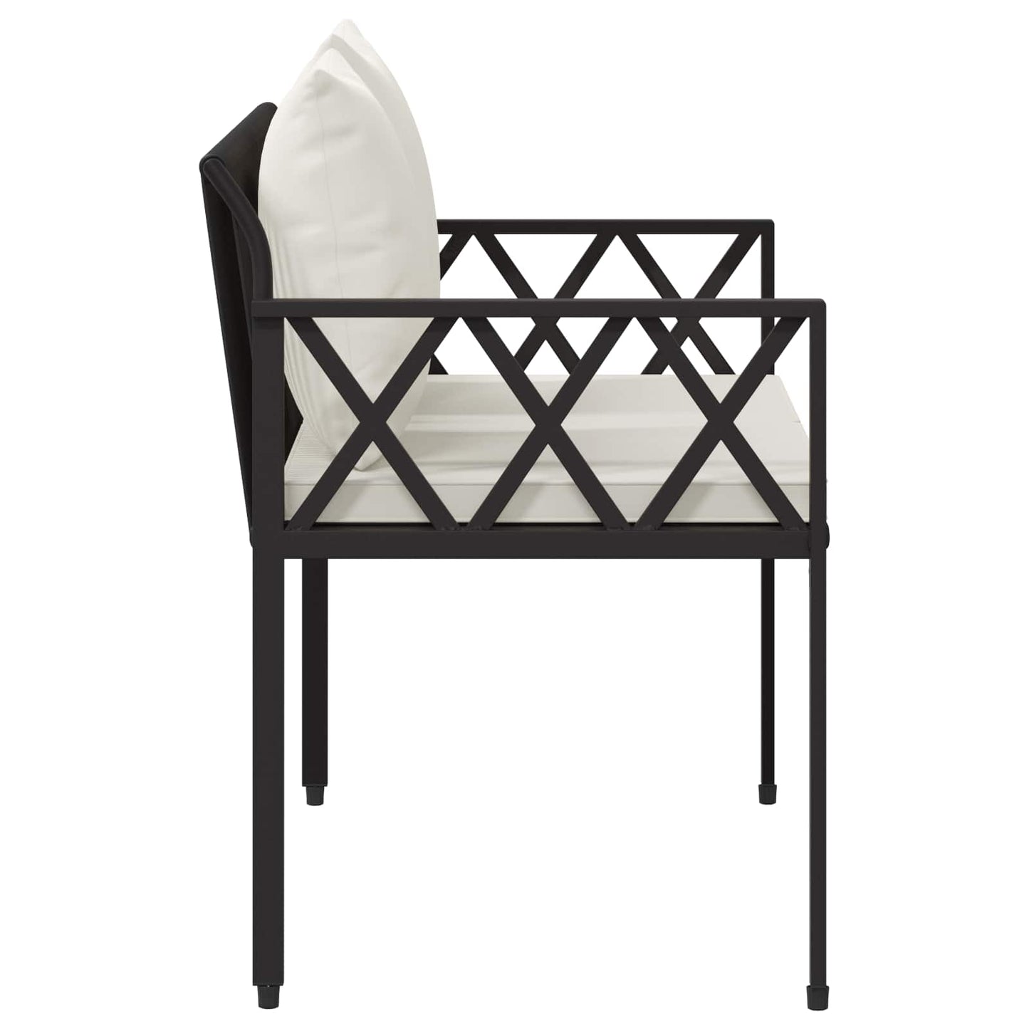 vidaXL Outdoor Benches 2 -Seater 116 x 56 x 75 cm Poly Rattan - Black