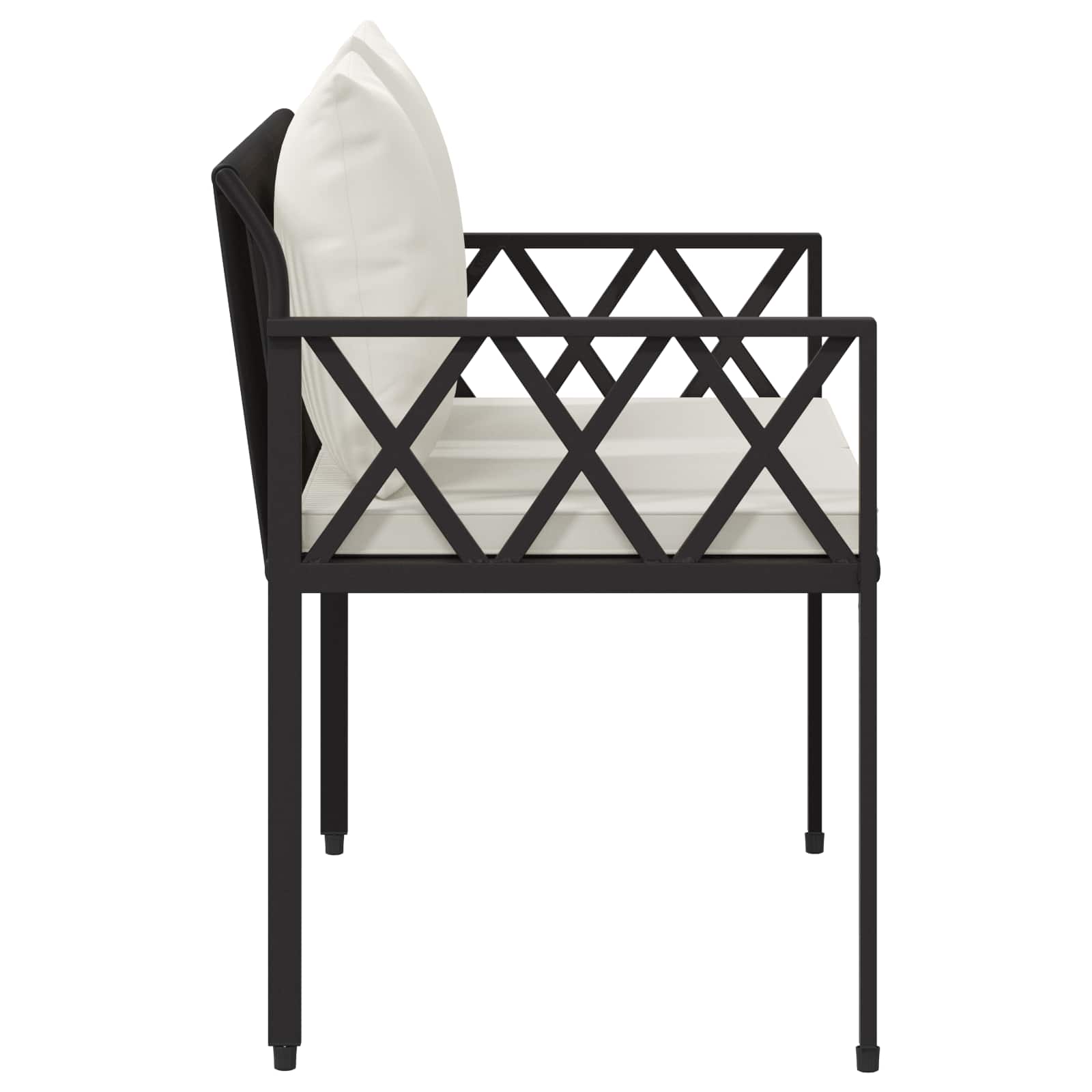 vidaXL Outdoor Benches 2 -Seater 116 x 56 x 75 cm Poly Rattan - Black