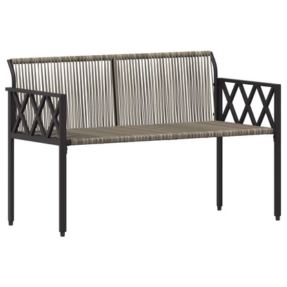 vidaXL Outdoor Benches 2 -Seater 116 x 56 x 75 cm Poly Rattan - Grey