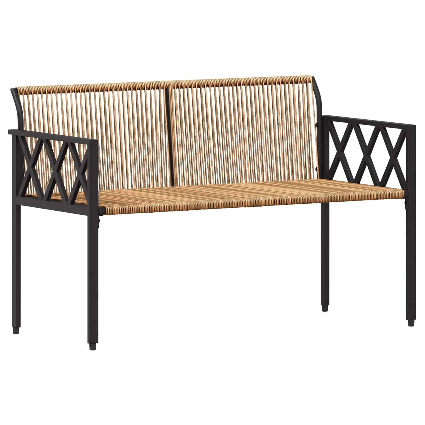 vidaXL Outdoor Benches 2 -Seater 116 x 56 x 75 cm Poly Rattan - Brown