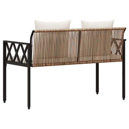 vidaXL Outdoor Benches 2 -Seater 116 x 56 x 75 cm Poly Rattan - Brown