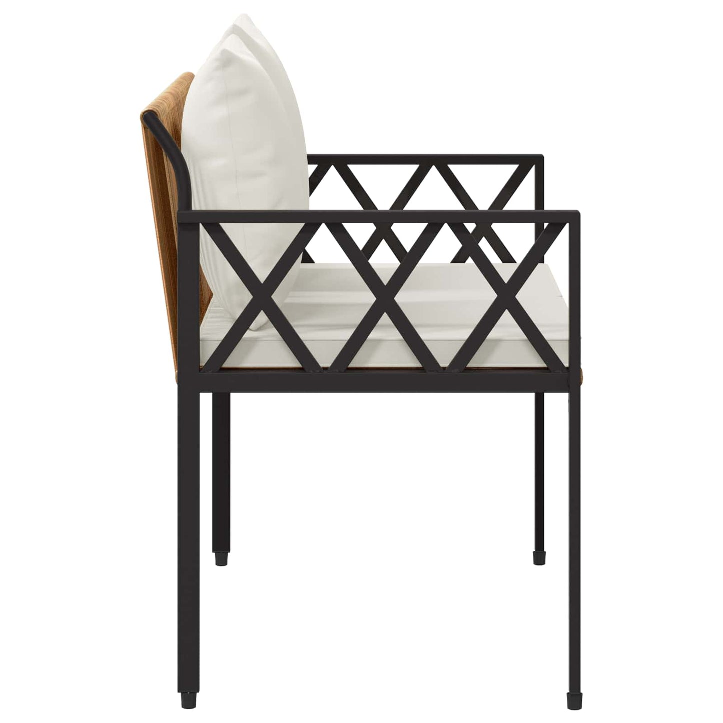 vidaXL Outdoor Benches 2 -Seater 116 x 56 x 75 cm Poly Rattan - Brown