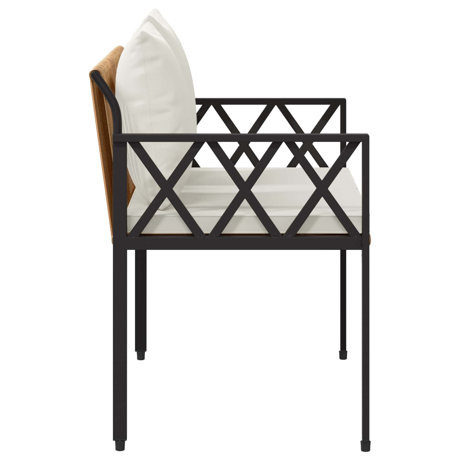 vidaXL Outdoor Benches 2 -Seater 116 x 56 x 75 cm Poly Rattan - Brown