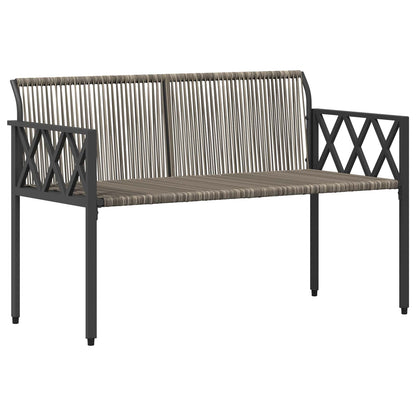vidaXL Outdoor Benches 2 -Seater 116 x 56 x 75 cm Poly Rattan - Grey - 30876