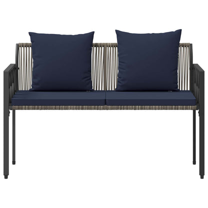 vidaXL Outdoor Benches 2 -Seater 116 x 56 x 75 cm Poly Rattan - Grey - 30876