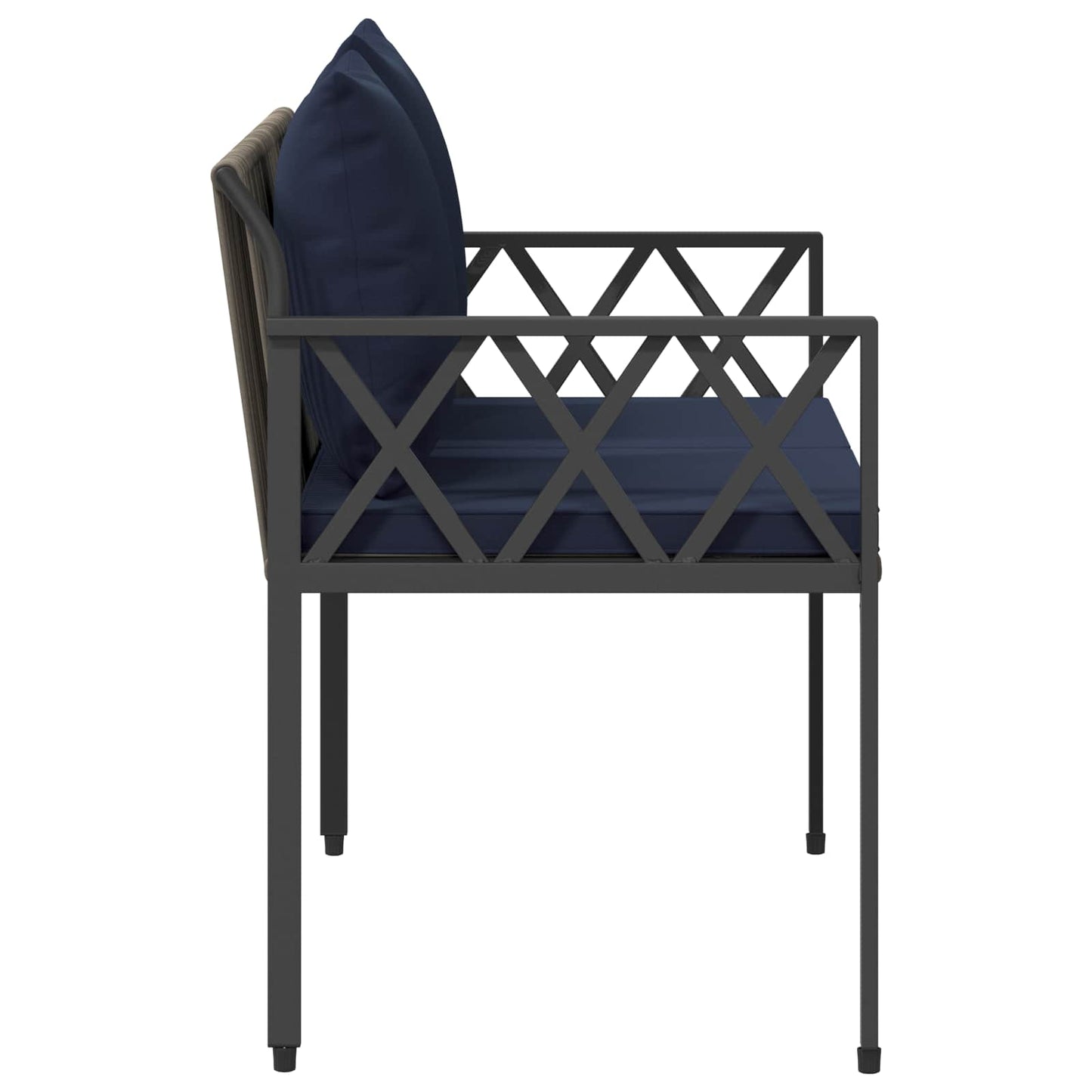 vidaXL Outdoor Benches 2 -Seater 116 x 56 x 75 cm Poly Rattan - Grey - 30876