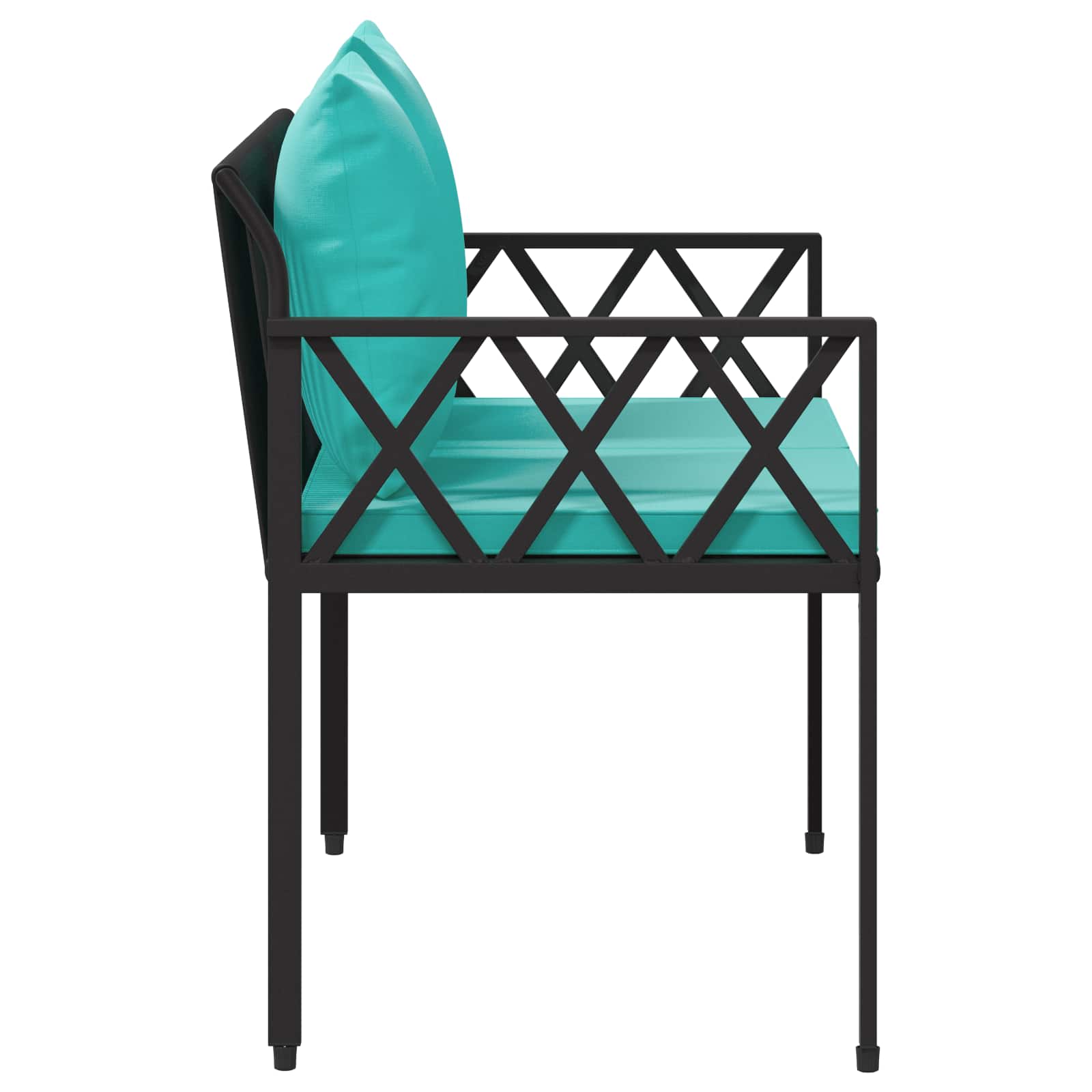 vidaXL Outdoor Benches 2 -Seater 116 x 56 x 75 cm Poly Rattan - Black - 30877