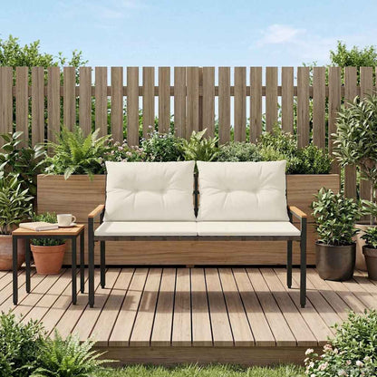 vidaXL Outdoor Bench 2 -Seater 116 x 67.5 x 72 cm Poly Rattan - Grey