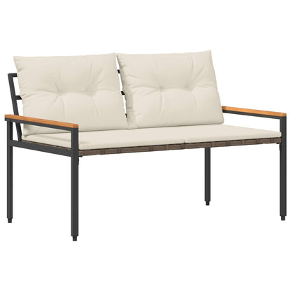 vidaXL Outdoor Bench 2 -Seater 116 x 67.5 x 72 cm Poly Rattan - Grey