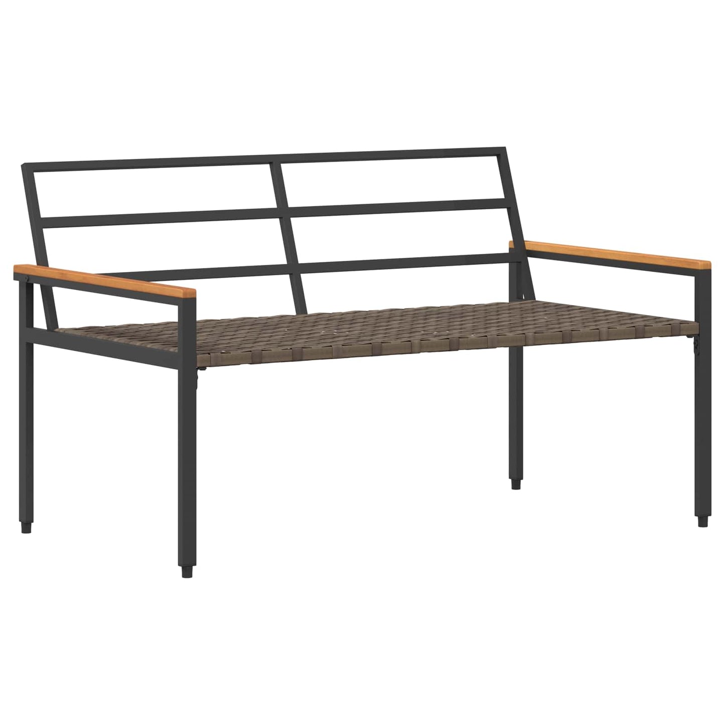 vidaXL Outdoor Bench 2 -Seater 116 x 67.5 x 72 cm Poly Rattan - Grey