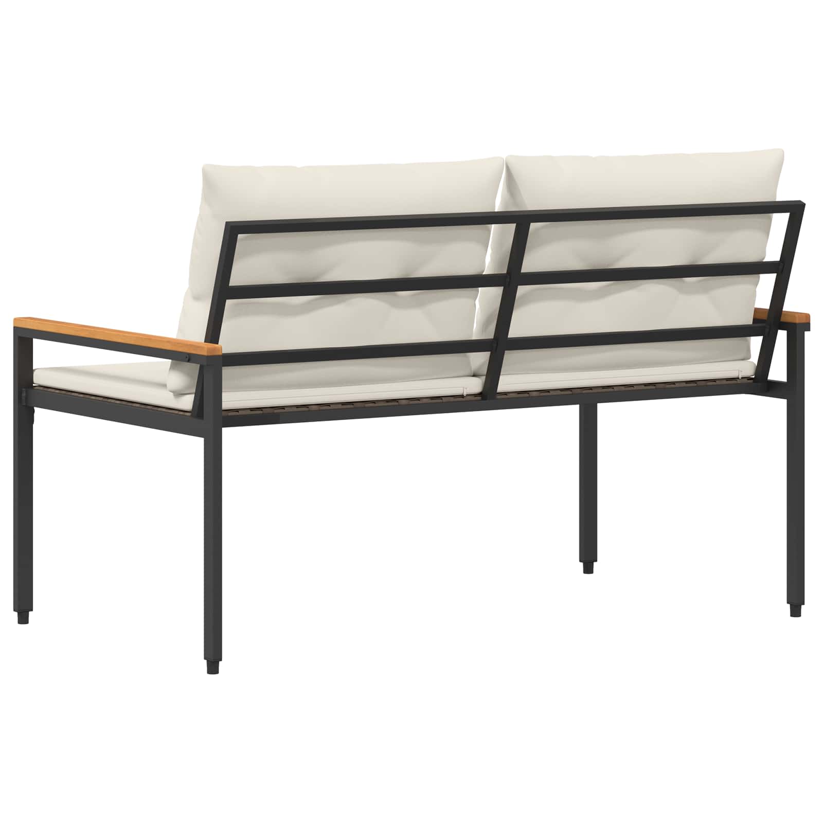 vidaXL Outdoor Bench 2 -Seater 116 x 67.5 x 72 cm Poly Rattan - Grey