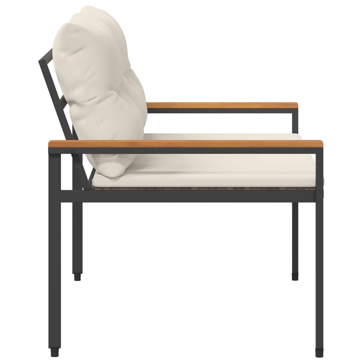 vidaXL Outdoor Bench 2 -Seater 116 x 67.5 x 72 cm Poly Rattan - Grey