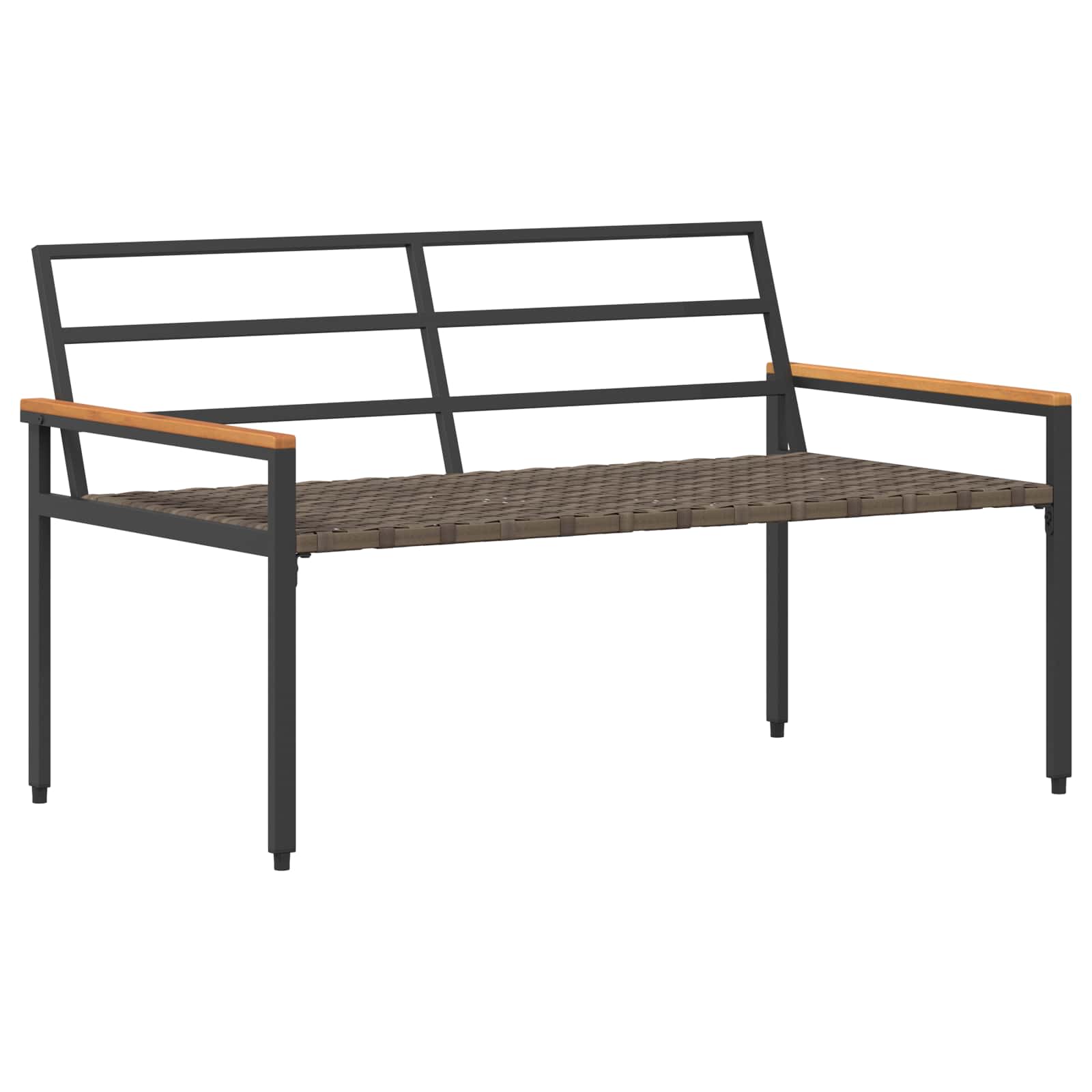 vidaXL Outdoor Bench 2 -Seater 116 x 67.5 x 72 cm Poly Rattan - Grey - 30886