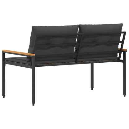 vidaXL Outdoor Bench 2 -Seater 116 x 67.5 x 72 cm Poly Rattan - Grey - 30886