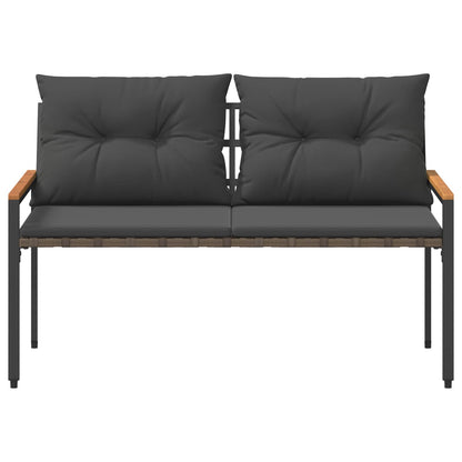 vidaXL Outdoor Bench 2 -Seater 116 x 67.5 x 72 cm Poly Rattan - Grey - 30886