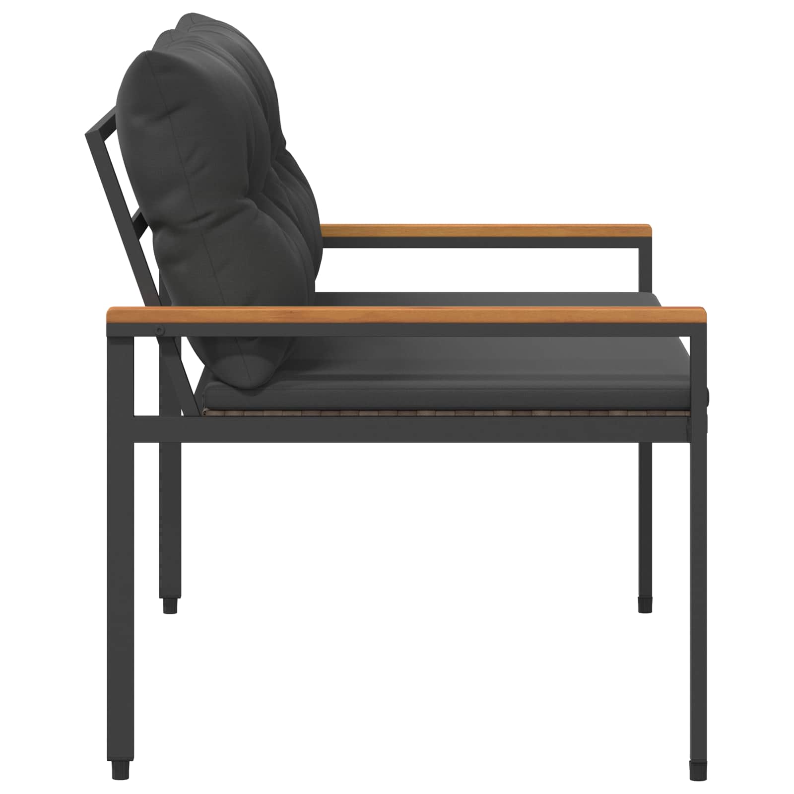 vidaXL Outdoor Bench 2 -Seater 116 x 67.5 x 72 cm Poly Rattan - Grey - 30886