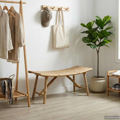 vidaXL Garden Bench 110 x 45 x 50 cm Bamboo Natural Rectangular - Brown