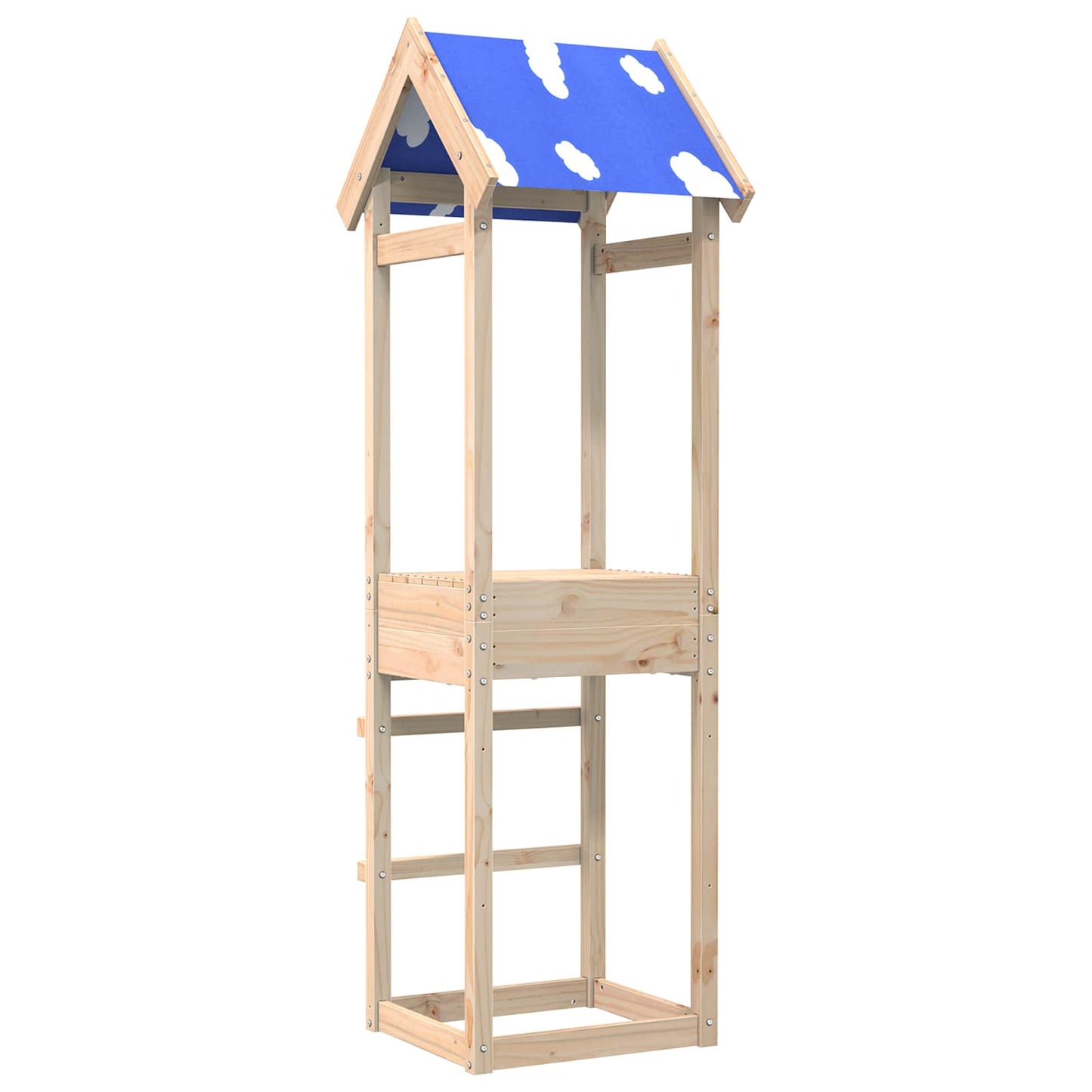 vidaXL Play Tower Brown 52.5 x 46.5 x 195 cm Solid Pine Wood