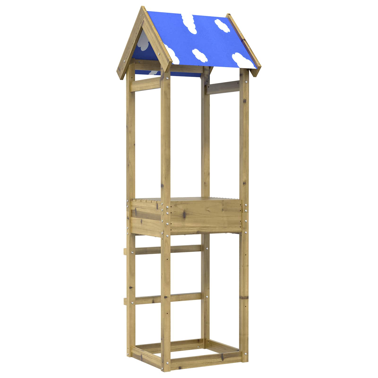 vidaXL Play Tower Brown 52.5 x 46.5 x 195 cm Solid Impregnated Wood