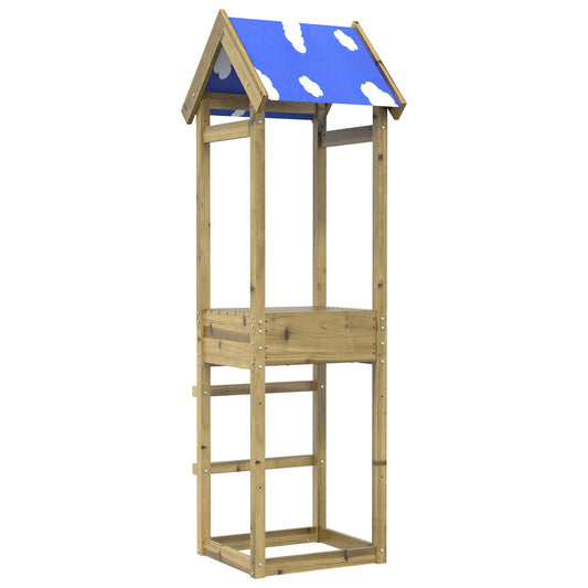 vidaXL Play Tower Brown 52.5 x 46.5 x 195 cm Solid Impregnated Wood