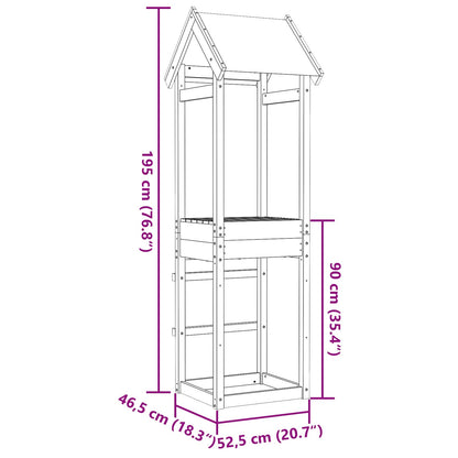 vidaXL Play Tower Brown 52.5 x 46.5 x 195 cm Solid Impregnated Wood