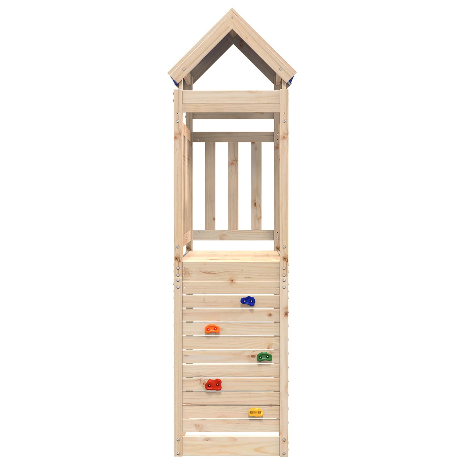 vidaXL Play Tower Brown 110.5 x 52.5 x 215 cm Solid Pine Wood