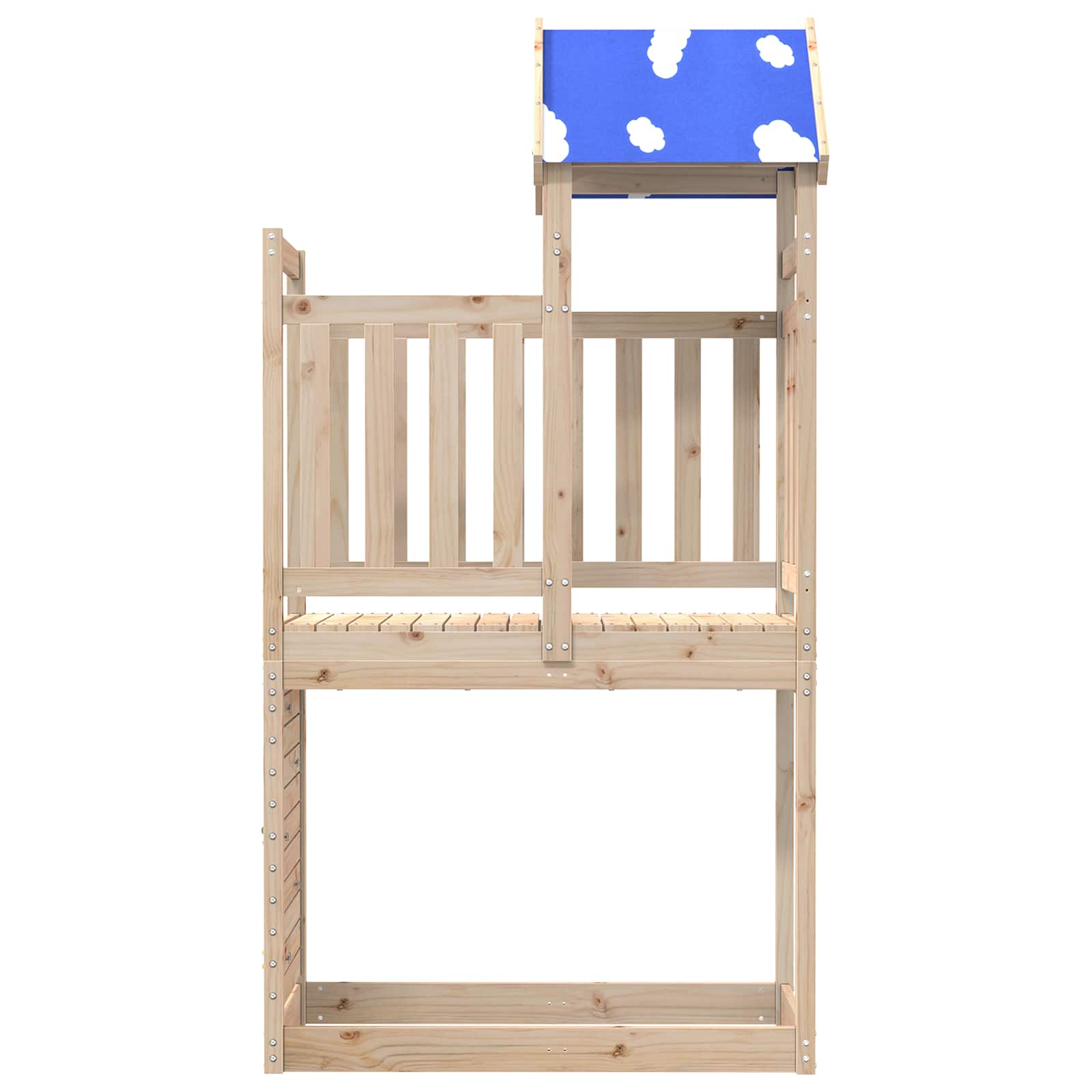 vidaXL Play Tower Brown 110.5 x 52.5 x 215 cm Solid Pine Wood