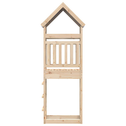 vidaXL Play Tower Brown 52.5 x 85 x 265 cm Solid Pine Wood