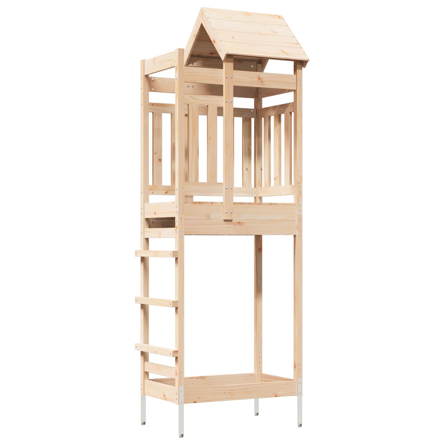 vidaXL Play Tower Brown 52.5 x 85 x 238 cm Solid Pine Wood