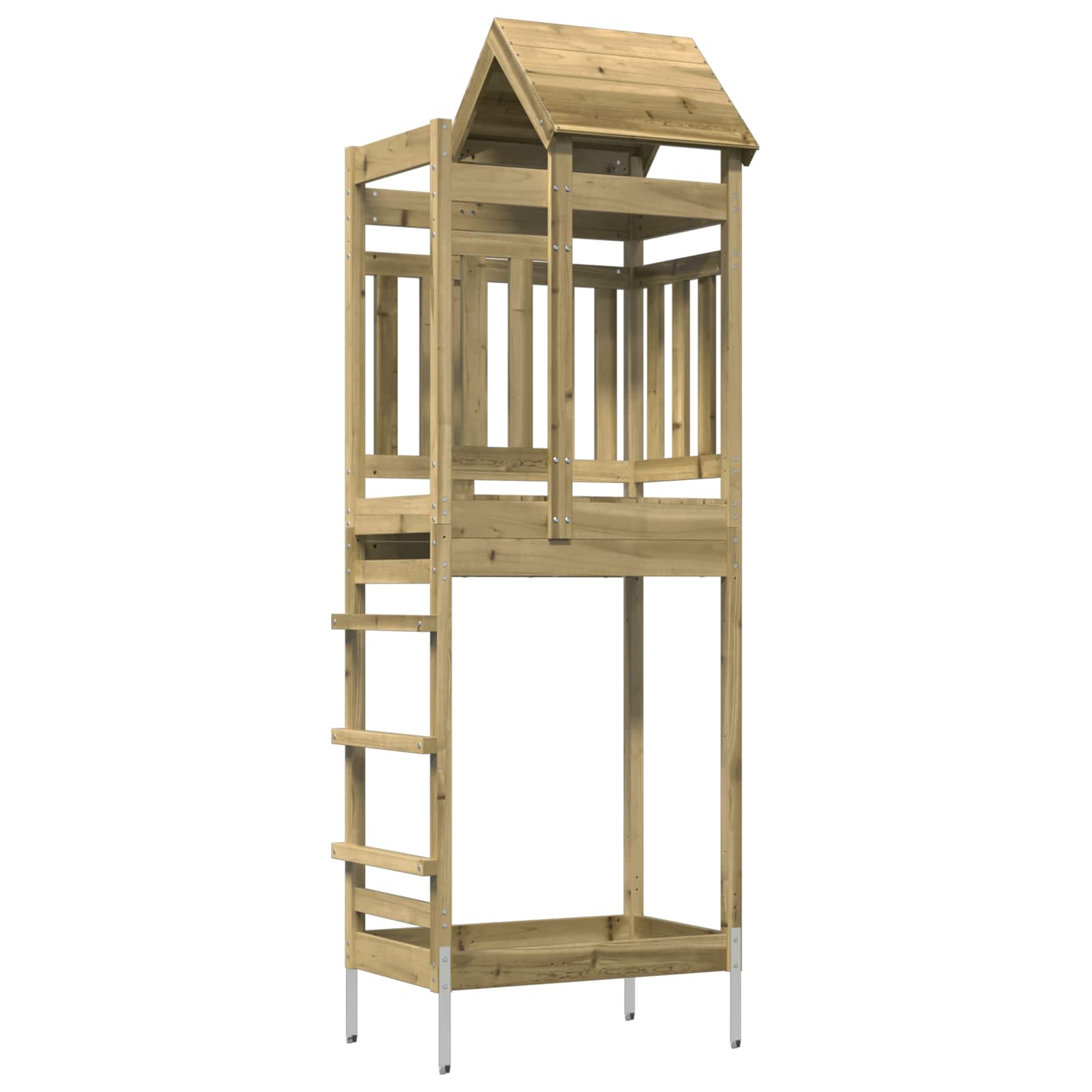 vidaXL Play Tower Brown 52.5 x 85 x 238 cm Solid Impregnated Wood