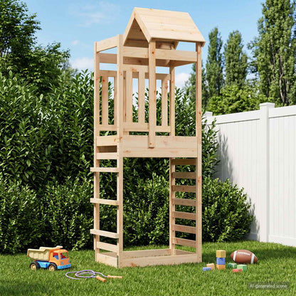 vidaXL Play Tower Brown 52.5 x 85 x 238 cm Solid Pine Wood - 33979