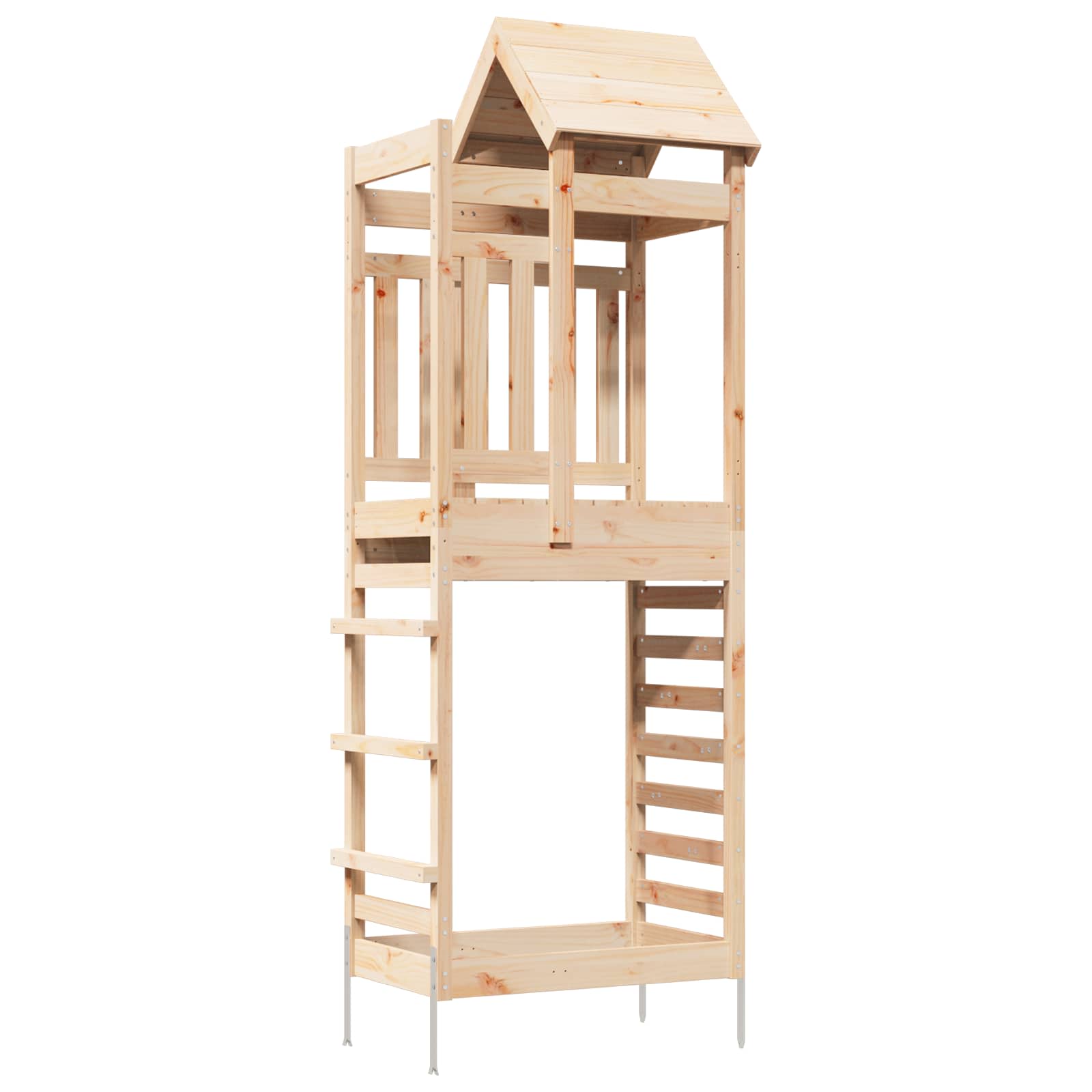 vidaXL Play Tower Brown 52.5 x 85 x 238 cm Solid Pine Wood - 33979