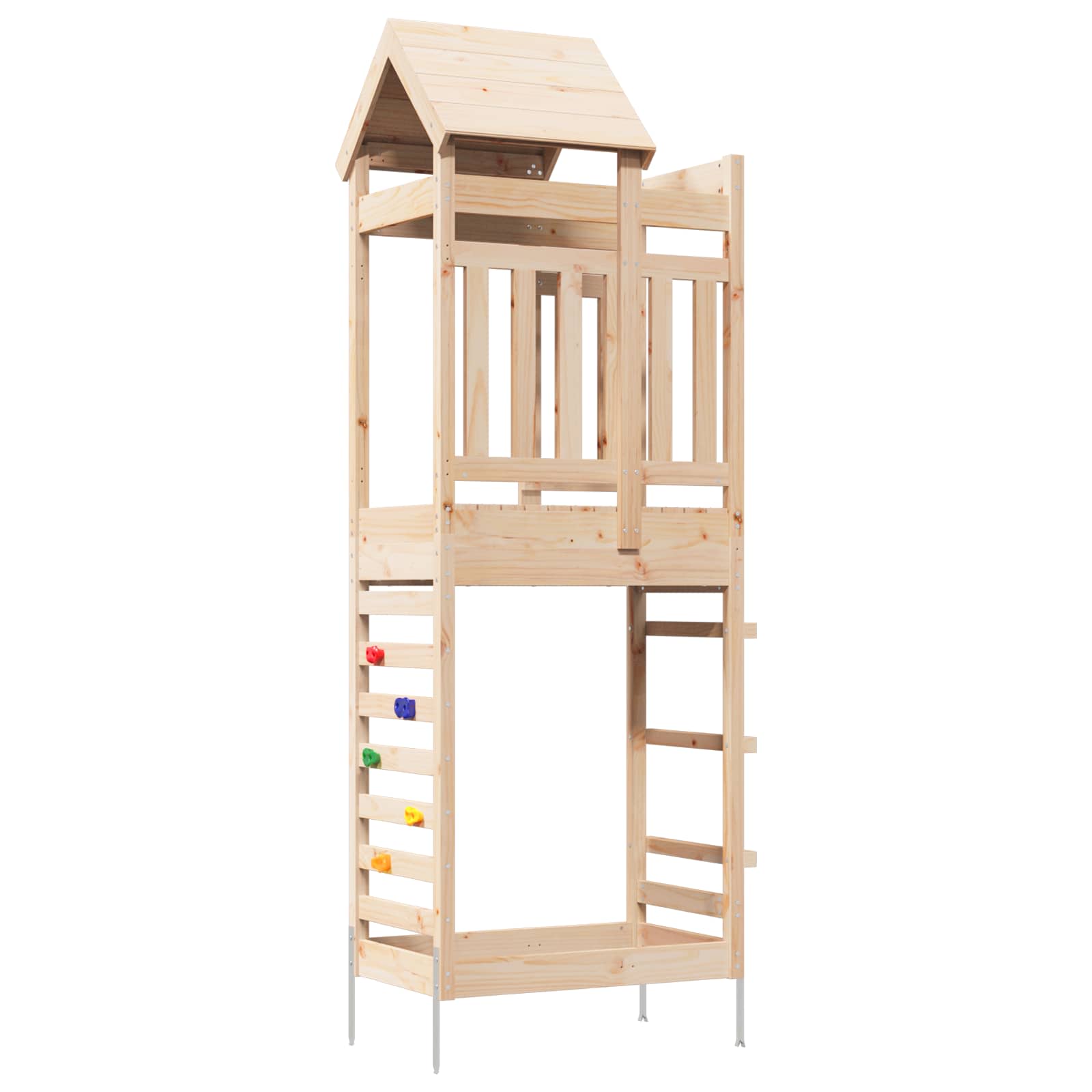 vidaXL Play Tower Brown 52.5 x 85 x 238 cm Solid Pine Wood - 33979