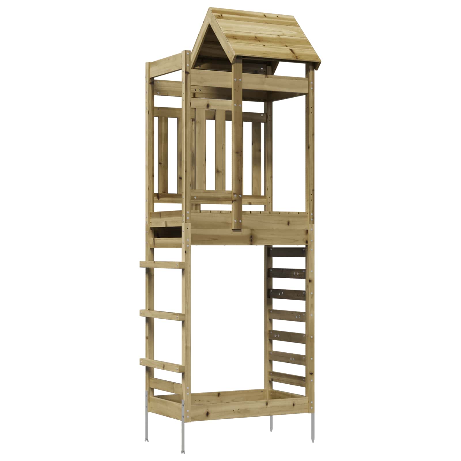 vidaXL Play Tower Brown 52.5 x 85 x 238 cm Solid Impregnated Wood - 33989