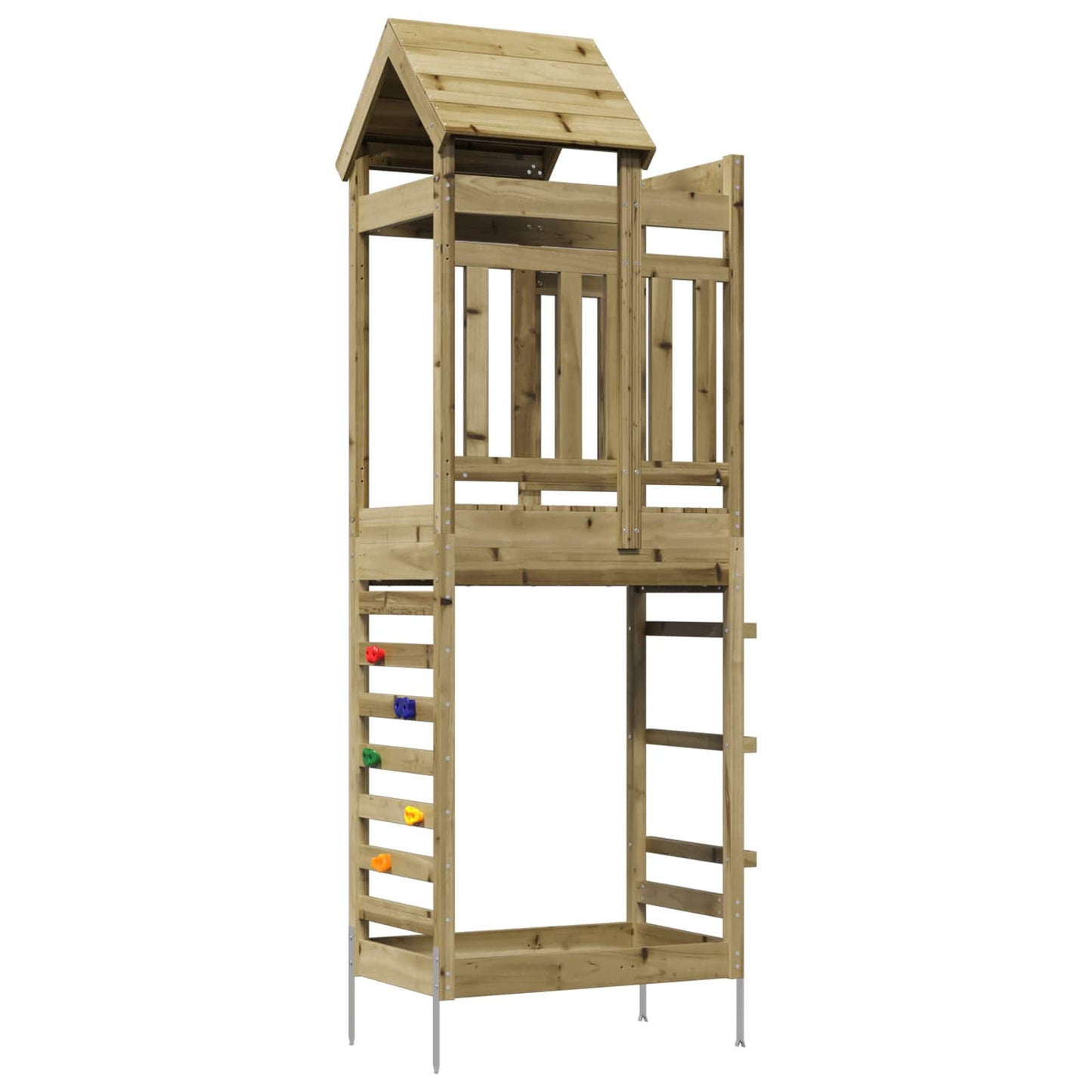 vidaXL Play Tower Brown 52.5 x 85 x 238 cm Solid Impregnated Wood - 33989