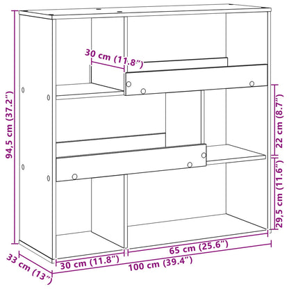vidaXL Book Shelf 4-Tier 100 x 33 x 94.5 cm Engineered Wood Black Oak - 58086