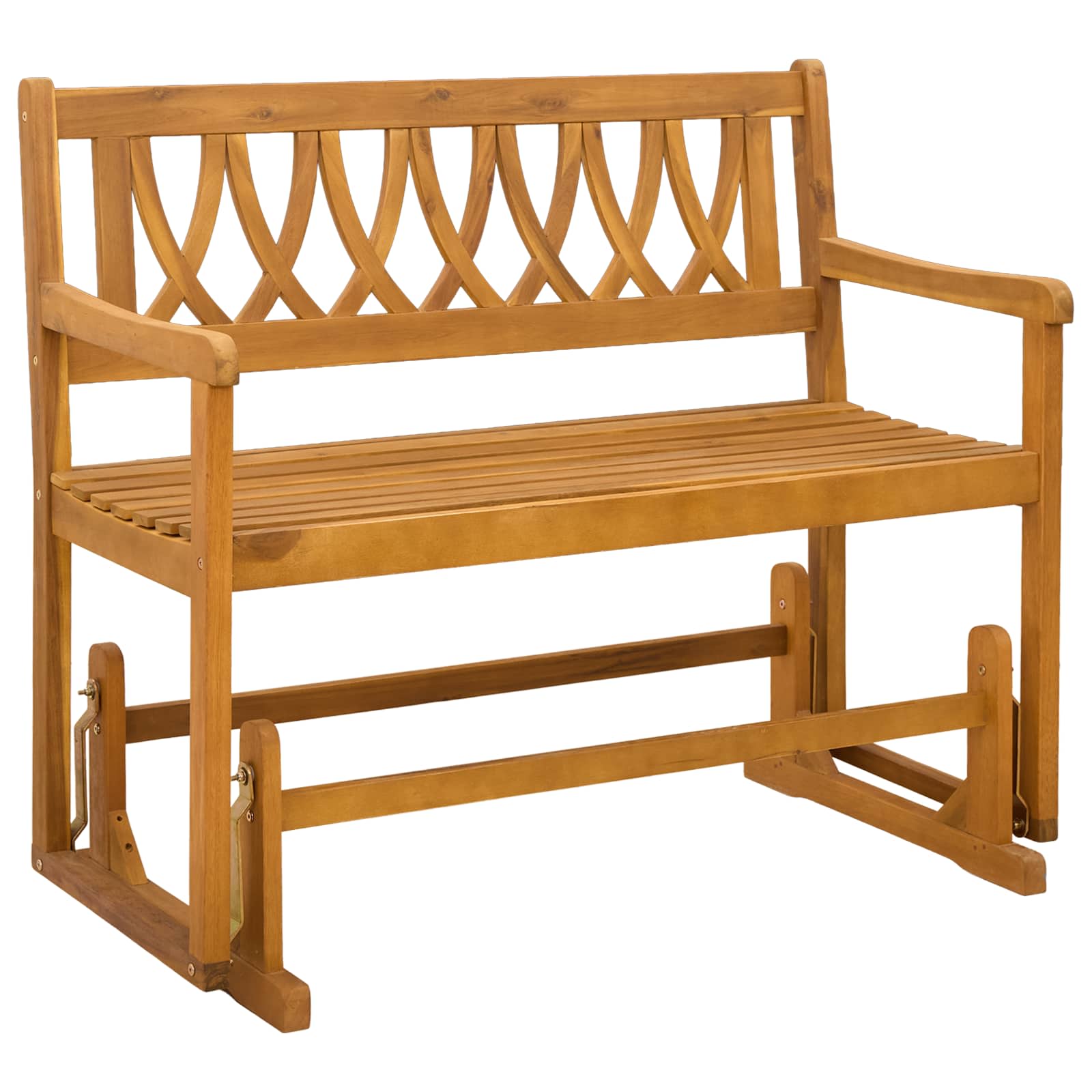 vidaXL Garden Glider Bench Natural 110 x 59 x 97 cm Solid Acacia Wood - Brown - 30898