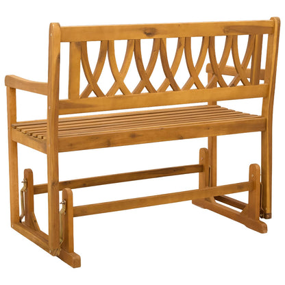 vidaXL Garden Glider Bench Natural 110 x 59 x 97 cm Solid Acacia Wood - Brown - 30898
