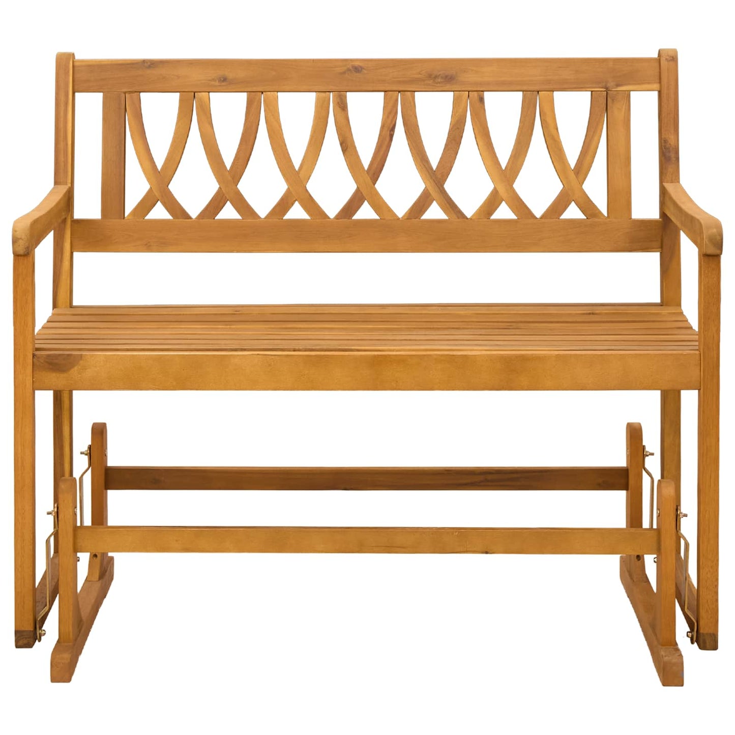 vidaXL Garden Glider Bench Natural 110 x 59 x 97 cm Solid Acacia Wood - Brown - 30898