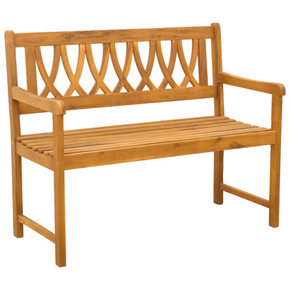 vidaXL Outdoor Bench Natural 110 x 55.5 x 90 cm Solid Acacia Wood - Brown