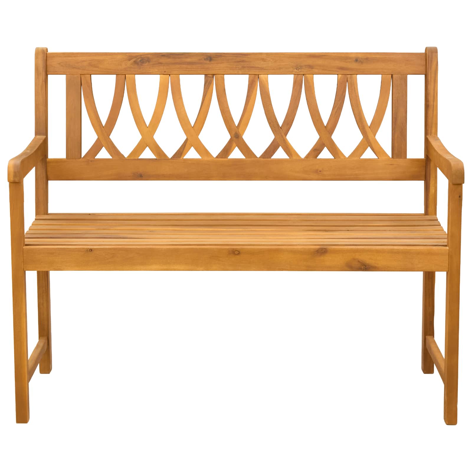 vidaXL Outdoor Bench Natural 110 x 55.5 x 90 cm Solid Acacia Wood - Brown