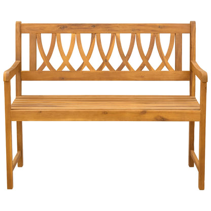 vidaXL Outdoor Bench Natural 110 x 55.5 x 90 cm Solid Acacia Wood - Brown