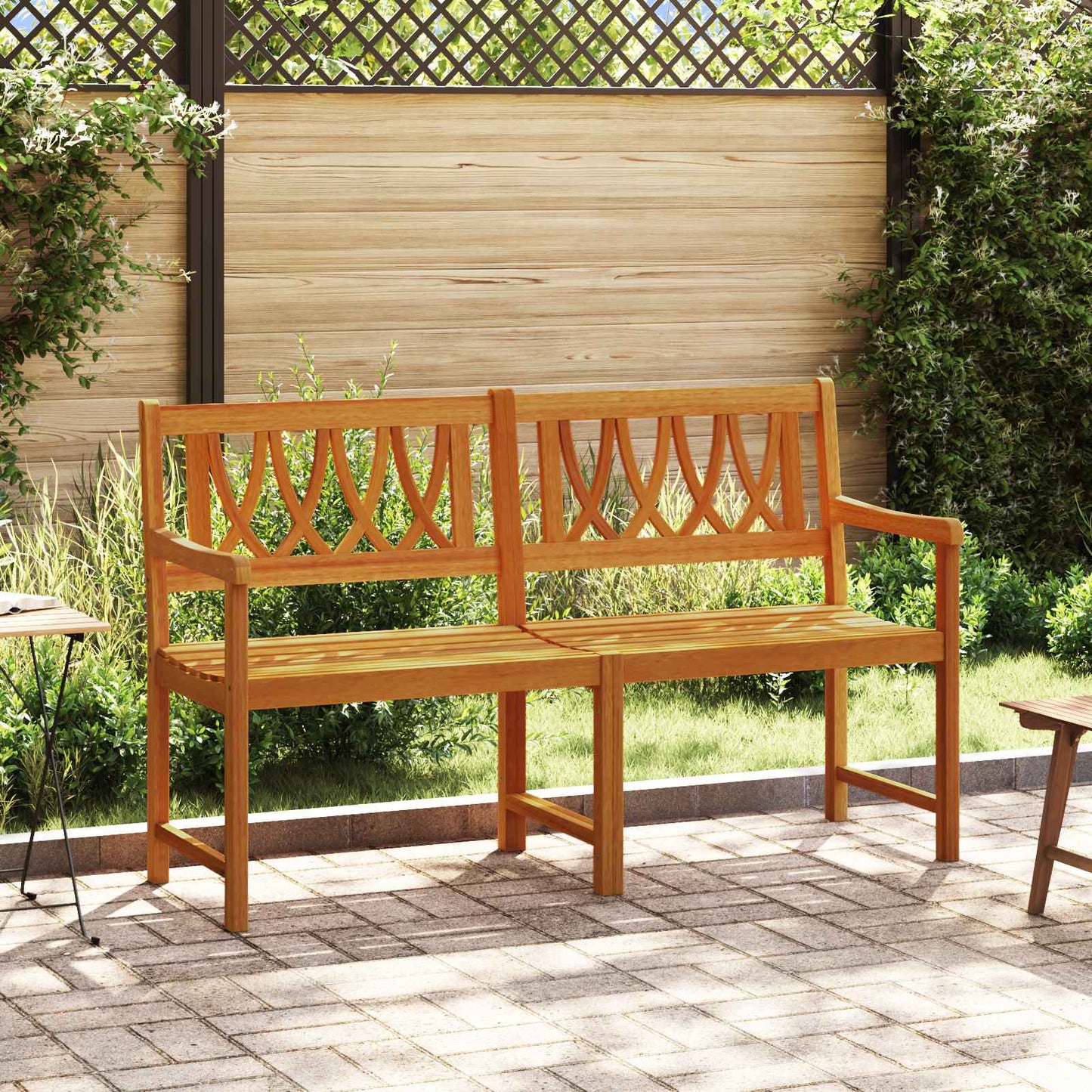 vidaXL Outdoor Bench Natural 150 x 55.5 x 90 cm Solid Acacia Wood - Brown