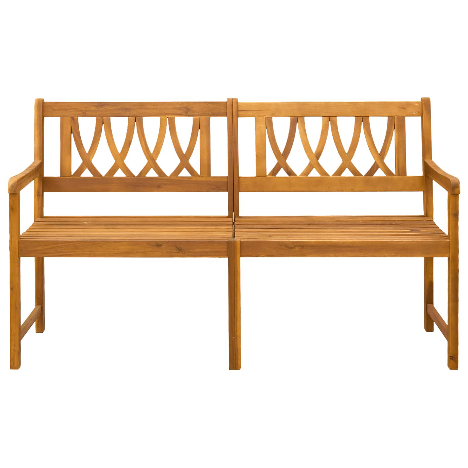 vidaXL Outdoor Bench Natural 150 x 55.5 x 90 cm Solid Acacia Wood - Brown